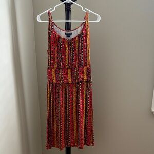 Lucky Brand Red and Yellow Mini Dress